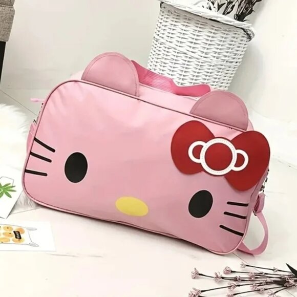 HELLO KITTY Pinkโ Canvas Duffle / Travel Bag (BRAND-NEW & SUPER CUTE!) - Picture 2 of 7